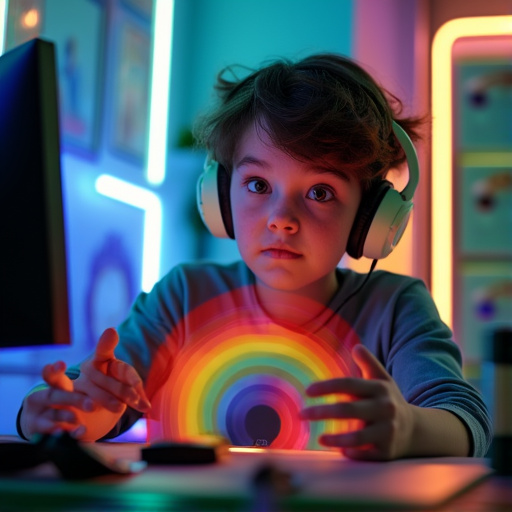 Neon Dreams: A Young Gamer’s World