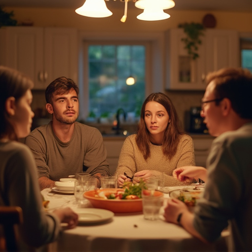 Intimate Gathering Around a Shared Meal