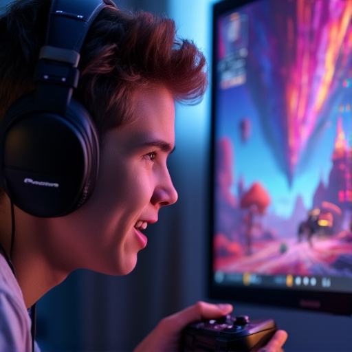 The Focus of a Champion: A Gamer’s Intense Concentration