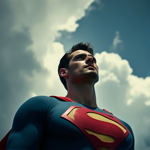 Hope Takes Flight: Superman Gazes Towards a Brighter Tomorrow