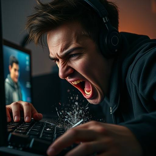 Headphones Amplify the Rage: Man Unleashes Fury in Dark Room