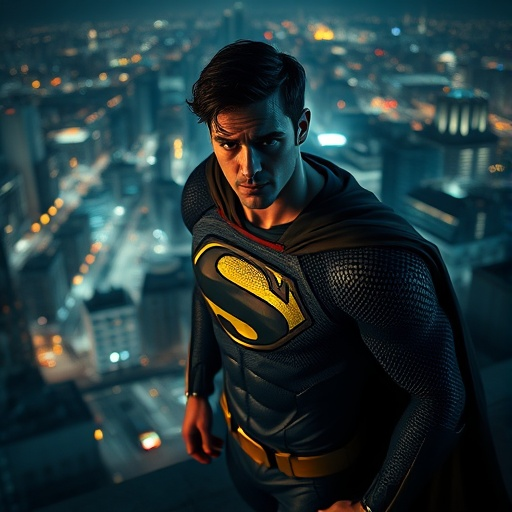 Superman Takes Flight in Dramatic Nighttime Pose