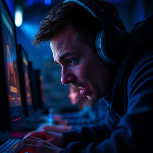 The Thrill of the Game: A Young Gamer’s Intense Focus