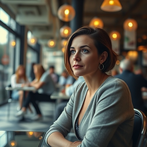 Lost in Thought: A Moment of Contemplation in a Busy Cafe