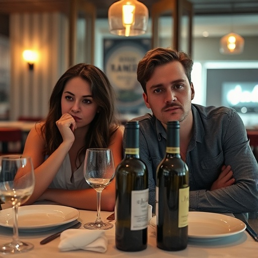 A Moment of Intimacy: A Couple Shares a Quiet Evening in a Cozy Restaurant