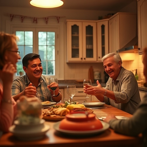 Intimate Dinner Gathering: Friends Sharing Laughter and Connection