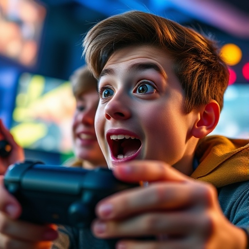 Caught in the Moment: A Boy’s Video Game Excitement