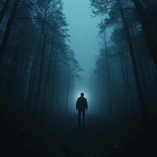 Lost in the Mist: A Figure Vanishes into the Unknown