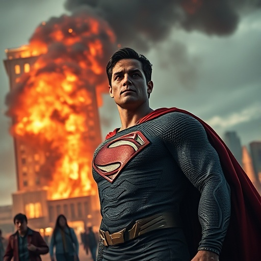 Superman Faces Down a Blazing Inferno