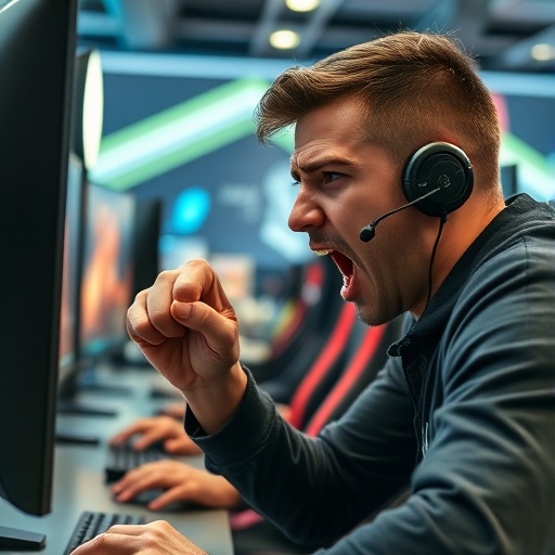 The Intensity of the Moment: A Gamer’s Passion on Full Display