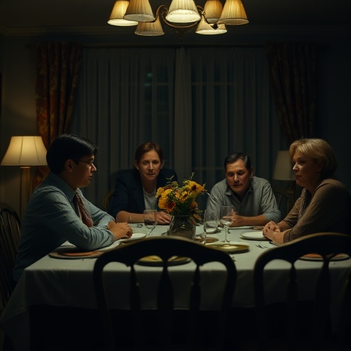 A Tense Dinner: Mystery and Suspense Linger in the Shadows