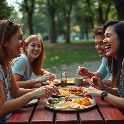 Friends Sharing Laughter and Good Food