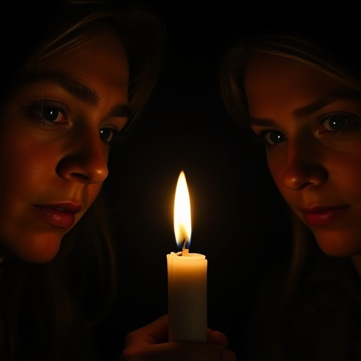 Sisterly Bond Illuminated by Candlelight