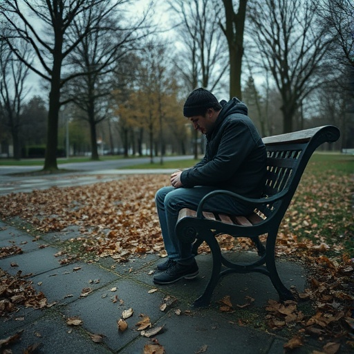 Lost in Thought: A Man’s Melancholy Moment in the Park