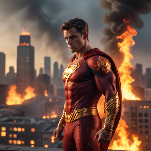 Superman Stands Tall Amidst the Flames