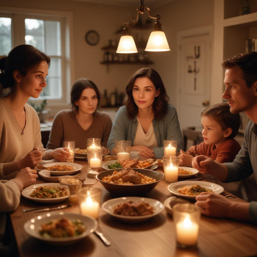 Candlelit Family Dinner: A Moment of Warmth and Intimacy