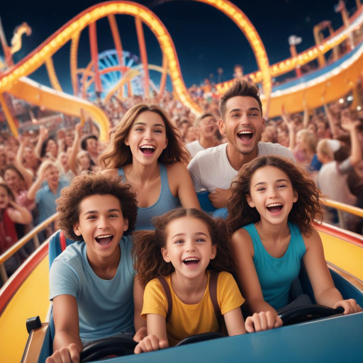 Roller Coaster Ride: Friends Embrace the Thrill!