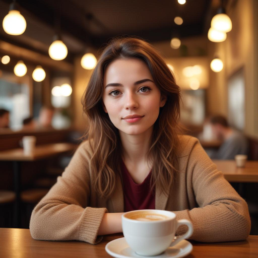 A Moment of Reflection in a Cozy Cafe