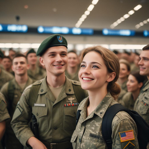 Reunited and Thriving: Military Couple’s Joyful Reunion at Airport