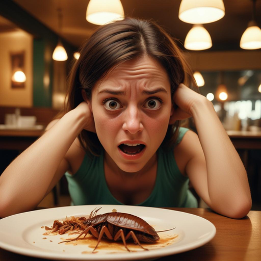 Horror at the Dinner Table: Woman’s Disgust at Cockroach Encounter