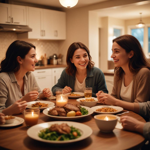 Laughter and Camaraderie Over a Shared Meal