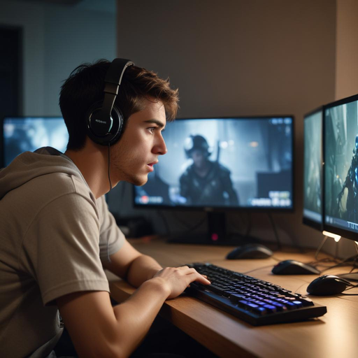 Lost in the Digital Realm: A Gamer’s Intense Focus