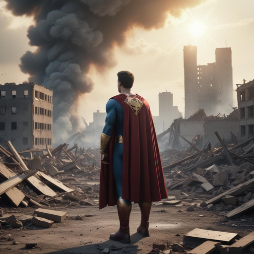 Hope Amidst the Ruins: Superman Stands Tall in a City’s Ashes