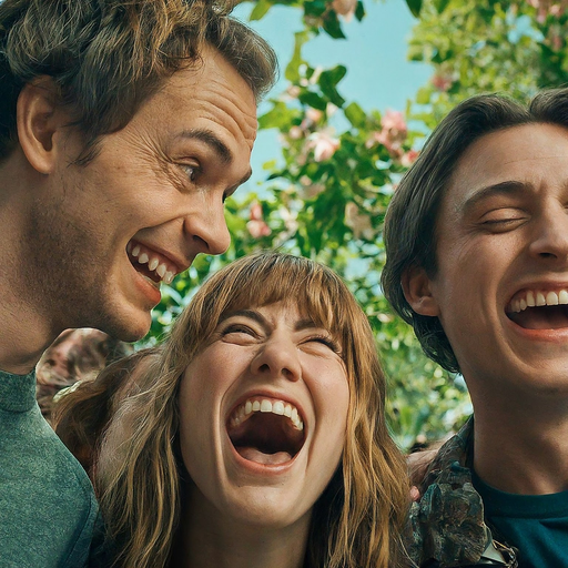 Unbridled Joy: Three Friends Share a Moment of Pure Laughter