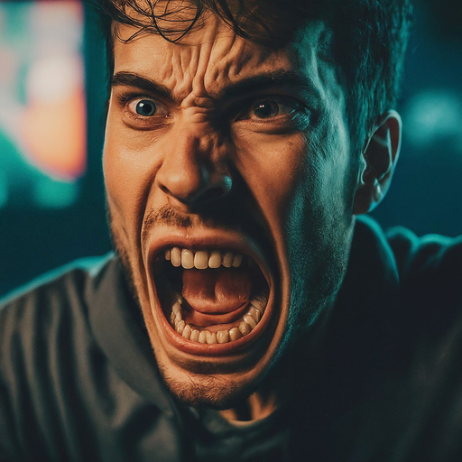 Rage Unleashed: A Man’s Scream Echoes in the Darkness