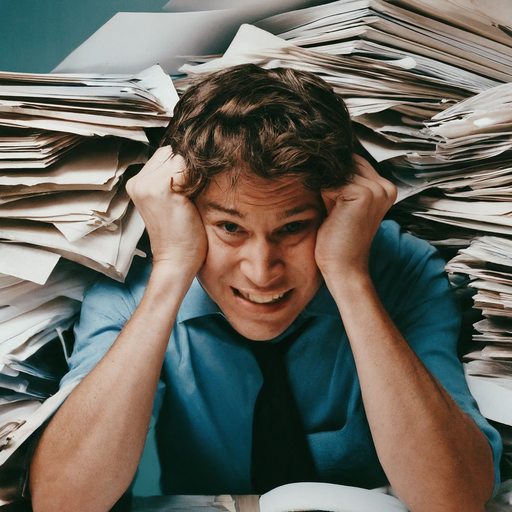 Drowning in Paperwork: The Stress of a Busy Office Worker