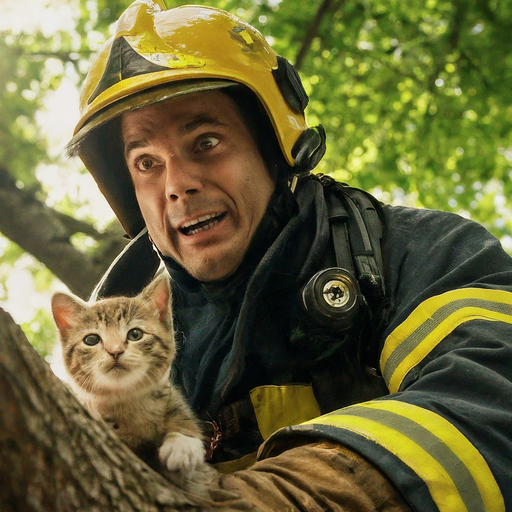 Firefighter Finds Feline Friend: Heartwarming Rescue Captured on Camera