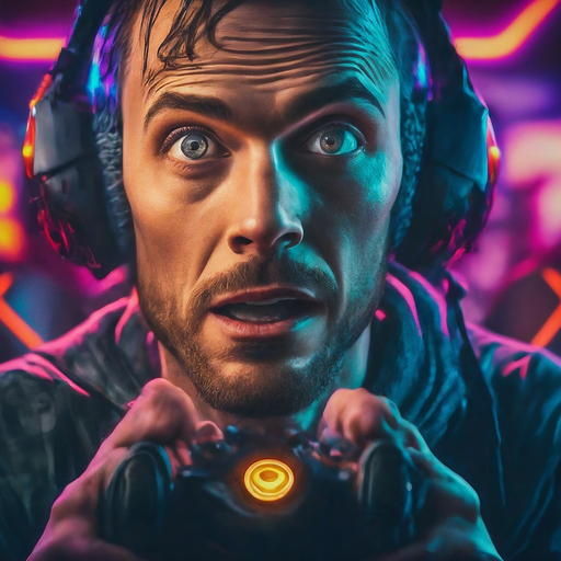 Neon Lights, Intense Focus: Gamer Lost in the Game