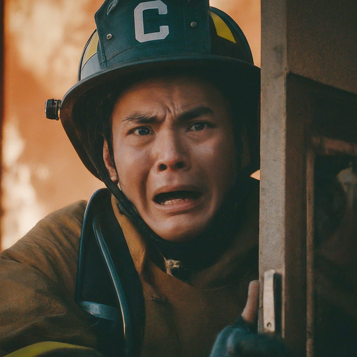 Firefighter’s Face, A Portrait of Courage and Urgency