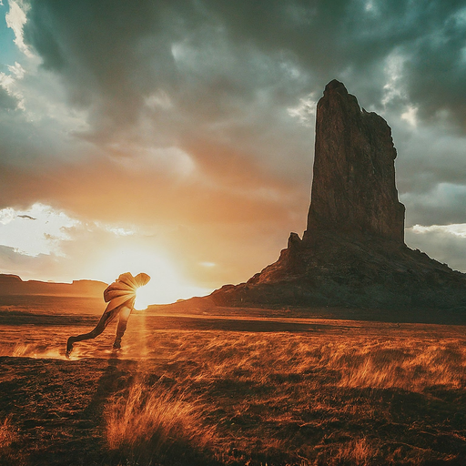 Silhouettes of Hope in the Desert Sunset