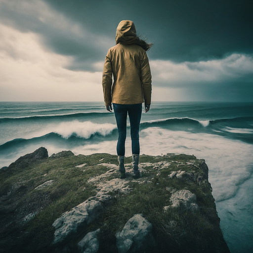 Silhouetted Against the Storm: A Moment of Contemplation