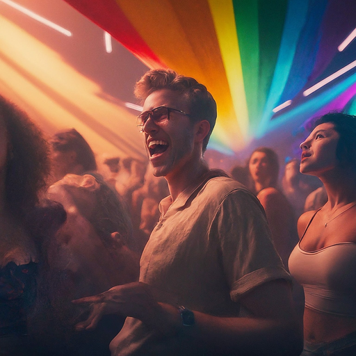 Rainbow Lights and Smiles: Capturing the Energy of a Nightclub