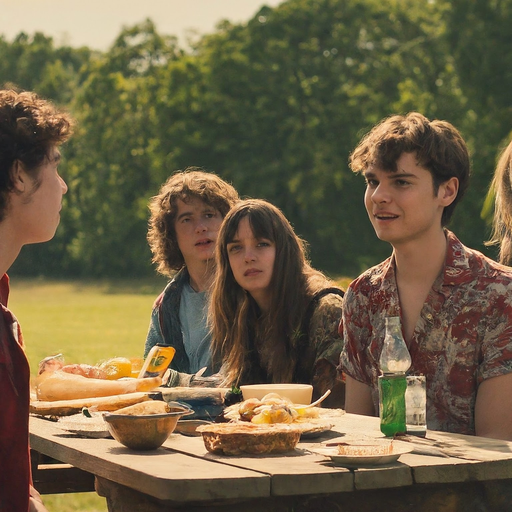 Friends Enjoying a Sunny Picnic