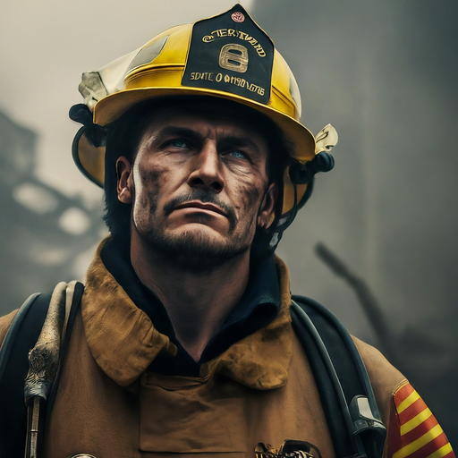 A Moment of Reflection: Firefighter Contemplates the Aftermath