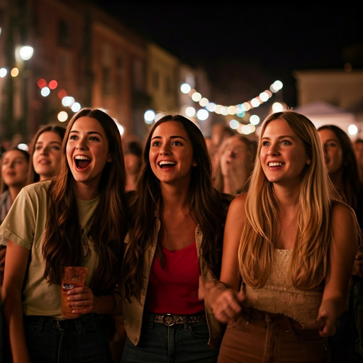 Nightlife Bliss: Three Friends Capture the Excitement