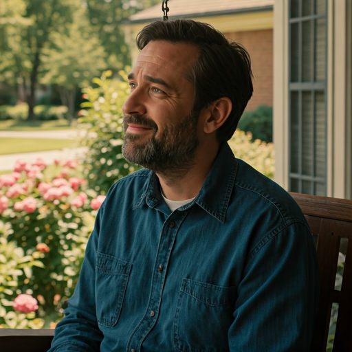 Lost in Thought: A Moment of Tranquility on the Porch