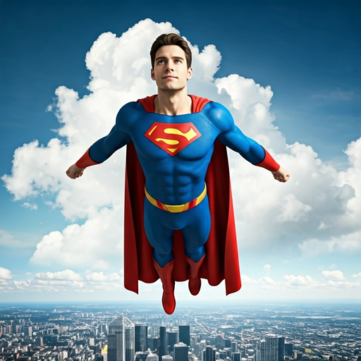 Superman Soars Above the City, Inspiring Hope