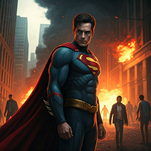 Superman Stands Tall Amidst the Flames