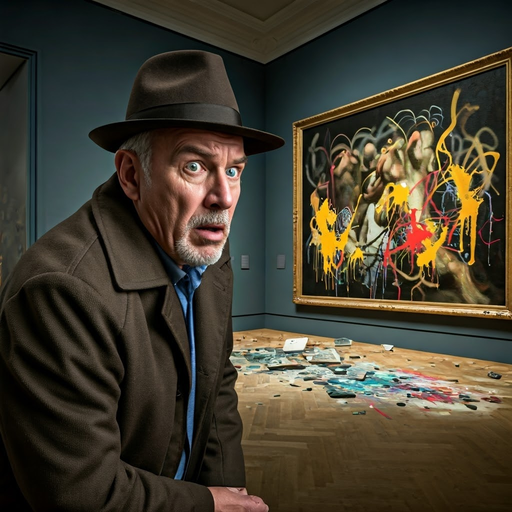 Art Attack: Man’s Surprise at Splattered Masterpiece