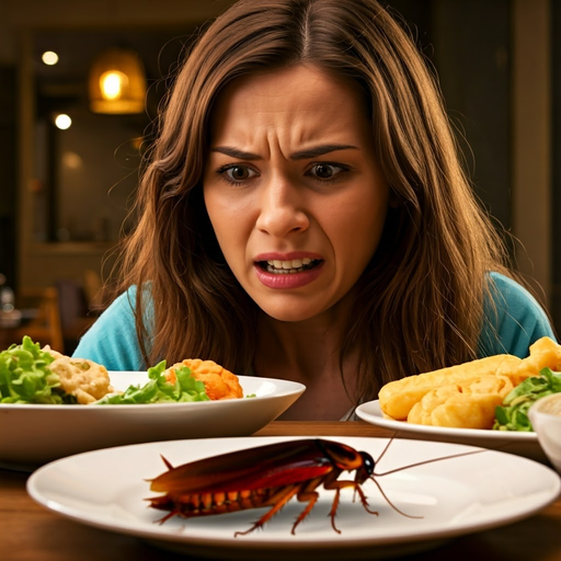 Disgusting Discovery: Woman Finds Cockroach in Restaurant Meal