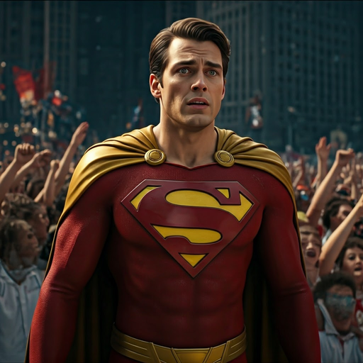 Superman Inspires Hope Amidst the Crowd