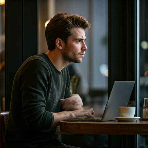 Lost in Thought: A Moment of Contemplation at the Cafe