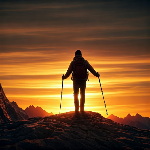 Silhouetted Against the Sunset: A Hiker’s Moment of Inspiration