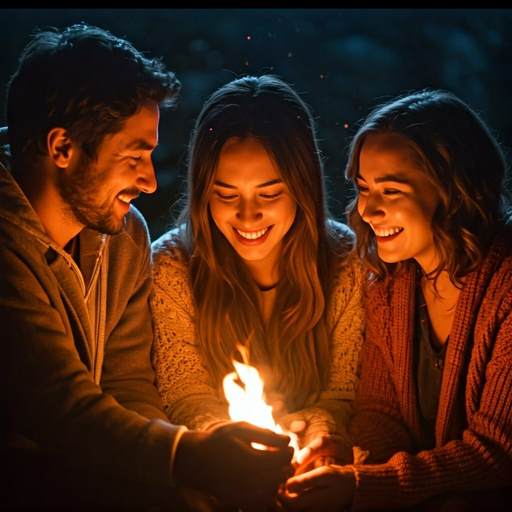 Intimate Gathering by Firelight: A Moment of Warmth and Romance