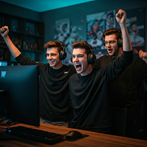 Victory Dance! Gamers Celebrate Triumph with Joyful Energy