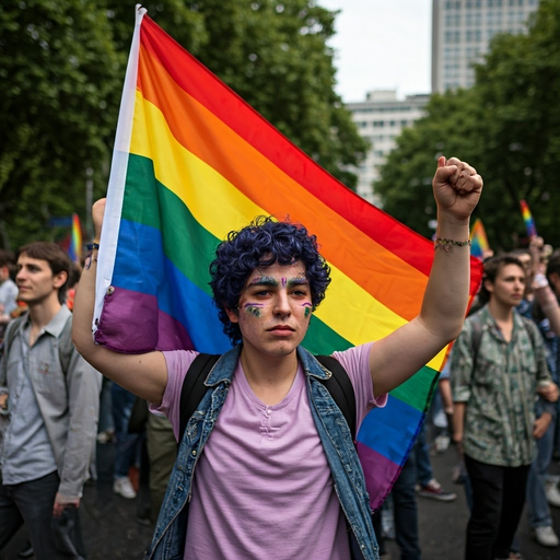 Pride Flag Flies High: A Moment of Joy and Empowerment